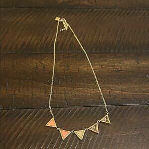 Banana Republic Gold and Coral Triangle Necklace
